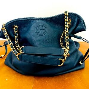 Tory Burch Hudson Blue Marion Slouchy Chain Tote